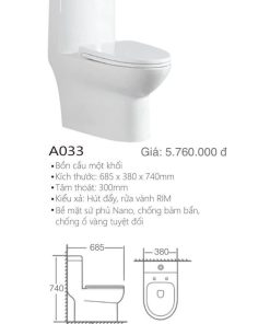 BỒN CẦU 1 KHỐI KOLNI A033