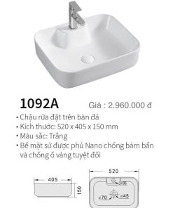 CHẬU LAVABO ĐẶT BÀN KOLNI 1092A