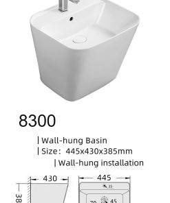 CHẬU LAVABO LIỀN CHÂN KOLNI 8300