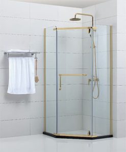 VÁCH KÍNH NHÀ TẮM MÀU VÀNG FENDI  FIV-1X3-G (900x900x1900mm)