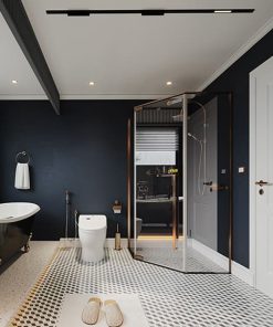 VÁCH KÍNH NHÀ TẮM MÀU VÀNG FENDI FMV-1X3G (1000x1000x2000mm)