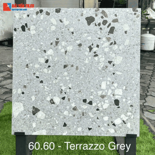 Gạch Tezzarro Ấn Độ 60x60 Mã Terrazzo Grey