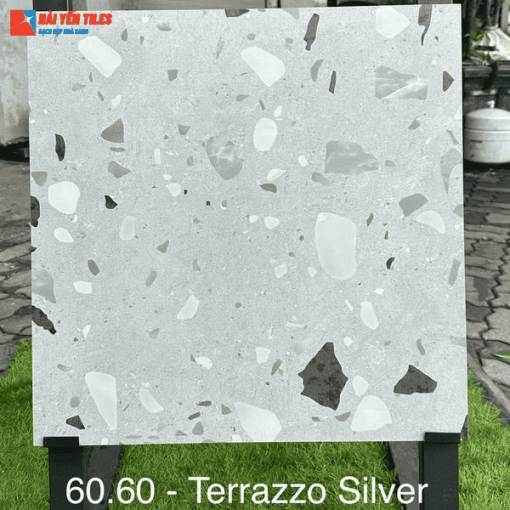 Gạch Tezzarro Ấn Độ 60x60 Mã Terrazzo Silver