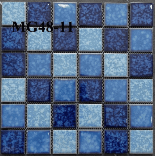 Gạch Mosaic Gốm Men Trơn Hoa Văn MG48-11
