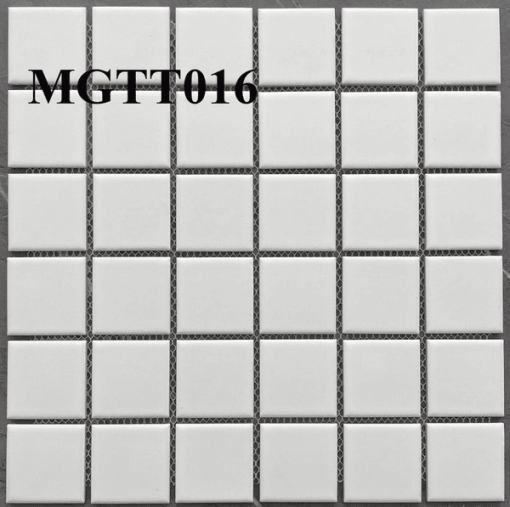 Gạch Mosaic Gốm Men Trắng Sần MGTT016