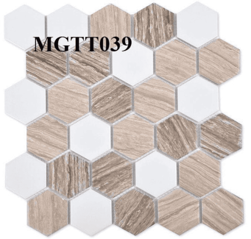 Gạch Mosaic Gốm Sứ Lục Giác Men Bóng MGTT039