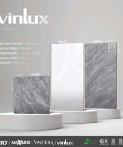 Bộ gạch ốp tường phòng tắm 30x60 vân đá Vinlux 01087-02837-02839 men bóng