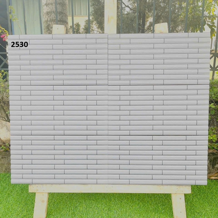 Gạch giả thẻ Vitto 25x50 mã 2530 Gạch thẻ Vitto 25x50 mã 2530 màu xám mặt men matt