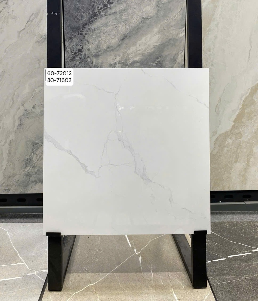 Gạch lát nền Vitto 60x60 80x80 vân đá trắng men bóng