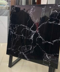 Gạch lát nền Vitto 80x80 màu đen vân chớp trắng