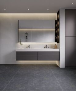 Gạch nhập khẩu Ấn Độ 60x60 đồng chất Raw Charcoal