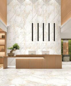 Gạch nhập khẩu Ấn Độ 80x160 Endless Calacatta Bright