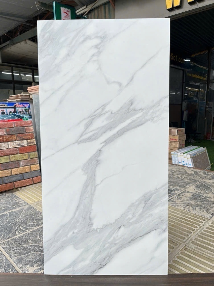 Gạch Vitto 60x120 vân đá marble trắng xám men matt lụa 39002 Gạch Vitto 60x120 vân đá marble trắng xám men matt lụa 39002