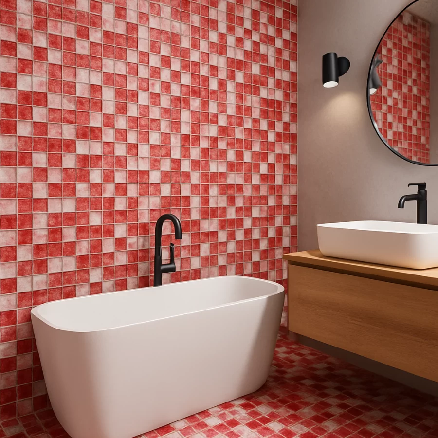 Gạch mosaic làm điểm nhất cho nhà vệ sinh