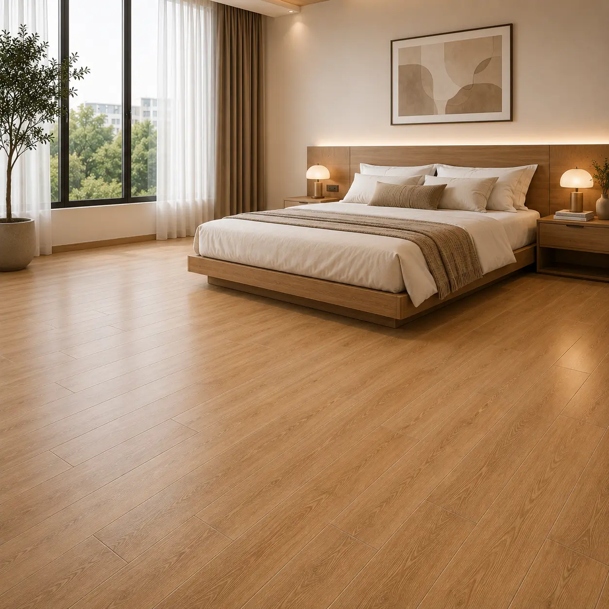 Gạch lát nền phòng ngủ giả gỗ lát đuổi truyền thống