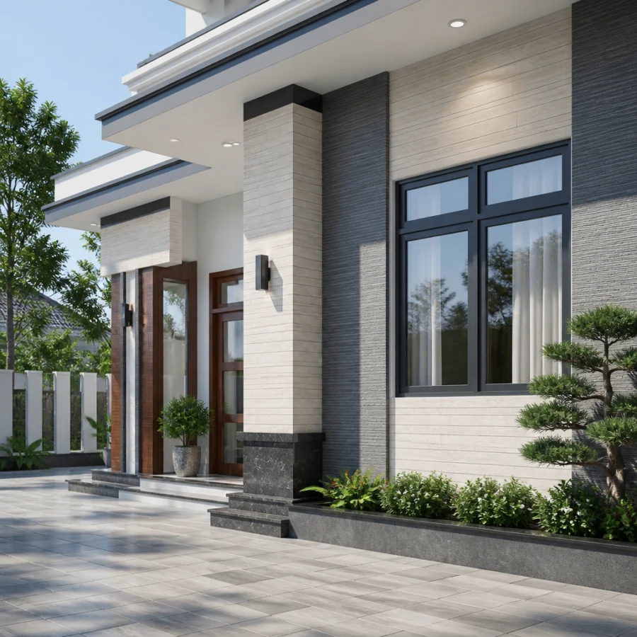 Mẫu gạch ốp tường mặt tiền đẹp và bền cho năm 2026.
