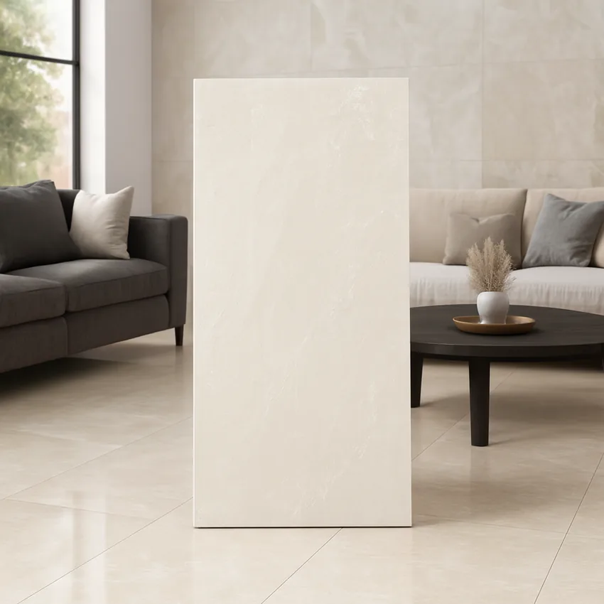 Phối cảnh ốp lát Gạch Ấn Độ 60x120 Fredrick Crema Phối cảnh ứng dụng Gạch Ấn Độ 60x120 Fredrick Crema cho phòng khách sang trọng