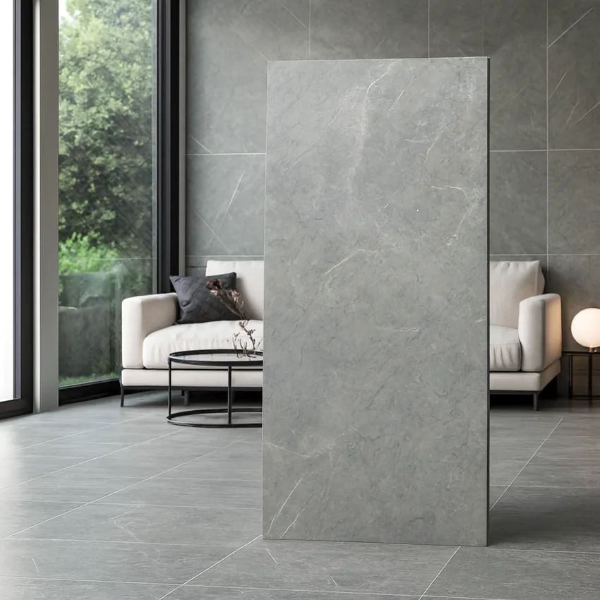 Gạch Ấn Độ 60x120 Santiago Gris phối cảnh phòng khách Gạch Ấn Độ 60x120 Santiago Gris phối cảnh ốp lát phòng khách