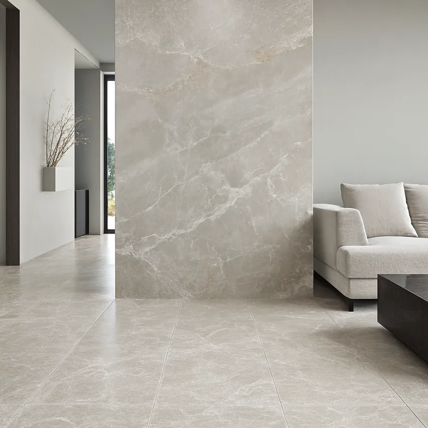Phối cảnh Gạch Spanito Gris 60x120 tạo điểm nhấn không gian Phối cảnh gạch Spanito Gris 60x120 ở không gian nội thất