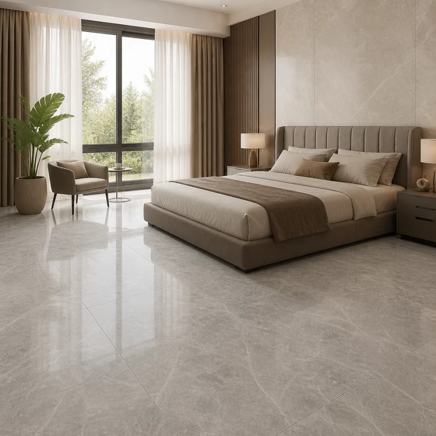 Gạch lát nền phòng ngủ phù hợp với phong cách nội thất