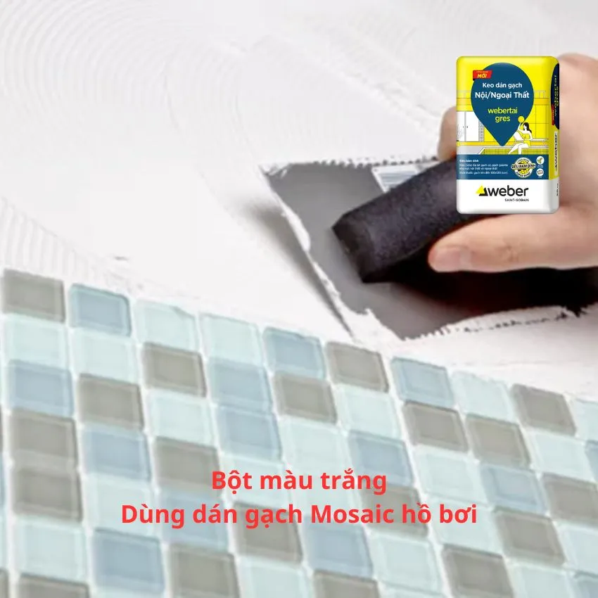 Keo dán gạch webertai gres bột màu trắng