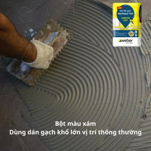 Keo dán gạch webertai gres bột màu xám