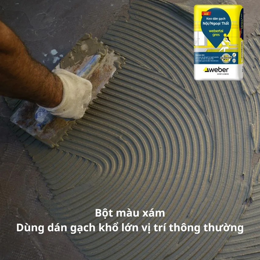 Keo dán gạch webertai gres bột màu xám