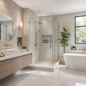 Chọn gạch mosaic để tăng tính thẩm mỹ cho phòng tắm