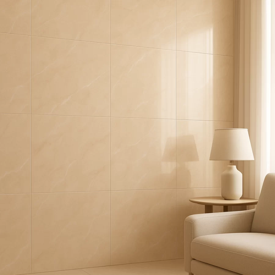 Mảng tường ốp bằng gạch Apodio 80x80 mã 88282057 màu vàng marble bóng.