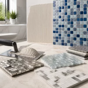 Keo dán gạch mosaic và các mẫu mosaic trong không gian thi công nội thất sáng sạch