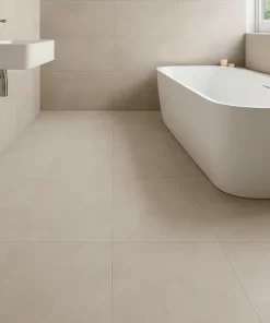 Gạch lát sàn phòng tắm Novita MOVENZA 40x80, màu be xám nhạt, men matt, chống trơn trượt, phối nhịp lặp tự nhiên.
