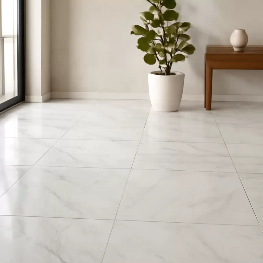 Tấm gạch Ấn Độ 120x120 bề mặt phẳng, bố cục lát gạch khổ lớn giảm mạch phù hợp cho công trình