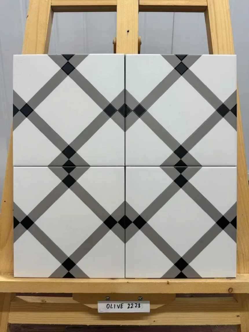 Gạch bông 20x20 hãng Novita OLIVE 2228 Gạch bông Novita OLIVE 2228 20x20cm, bề mặt men matt, hoạ tiết hiện đại